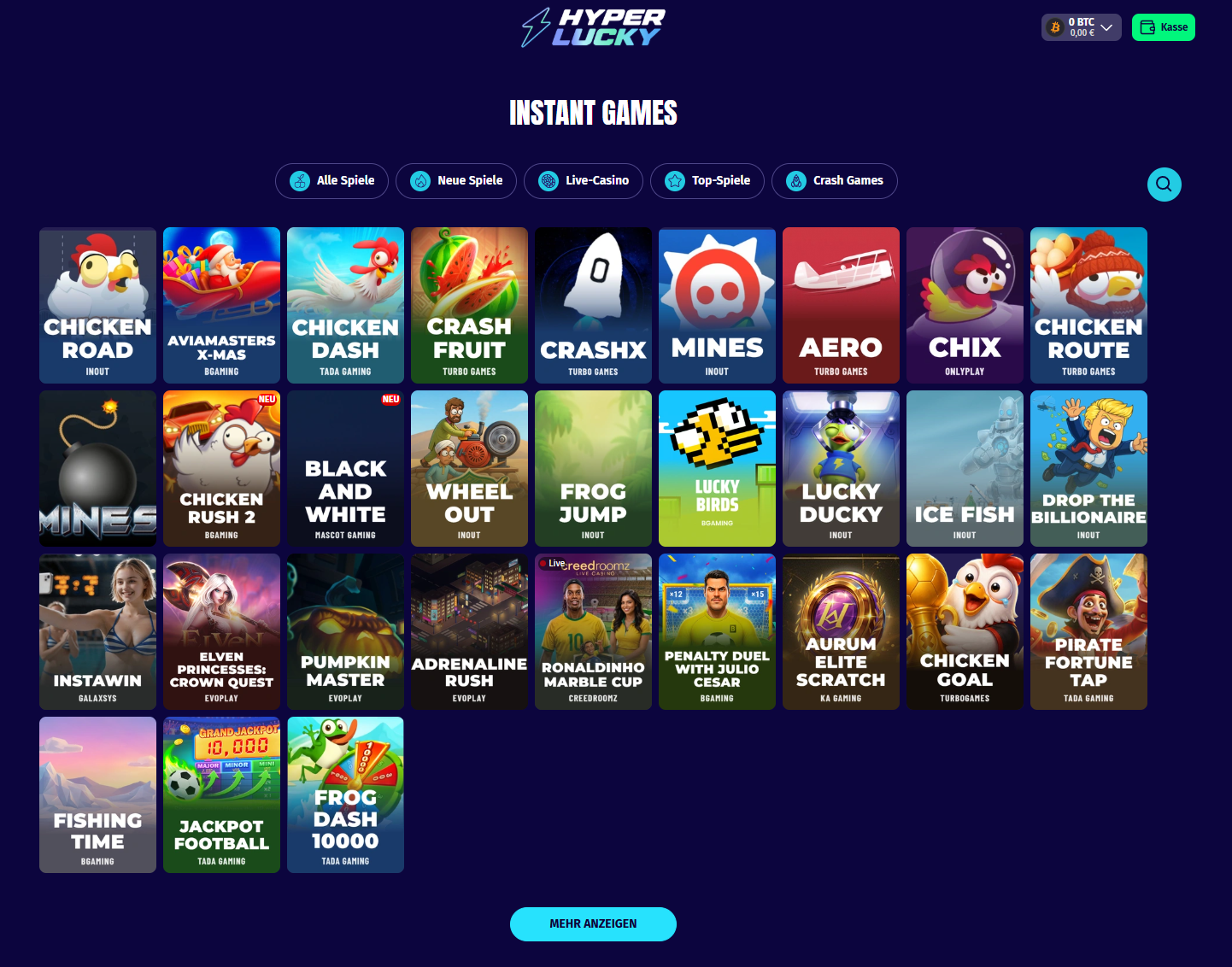 HyperLucky Instant Games Crash Plinko