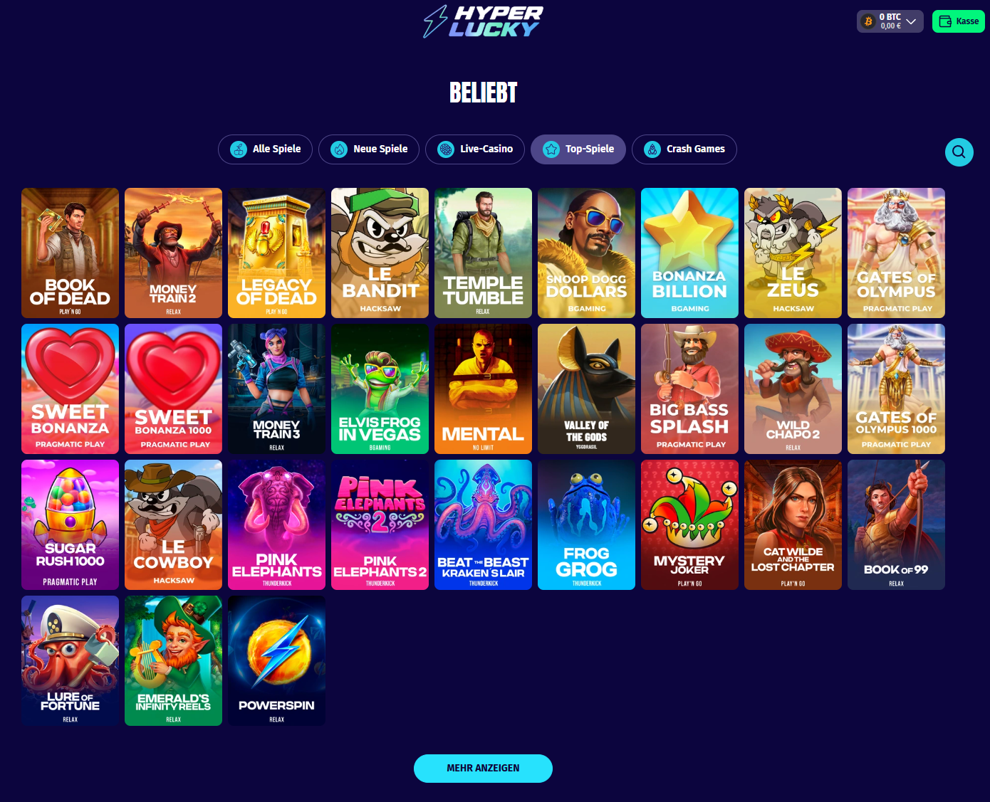 HyperLucky beliebte Krypto Slots