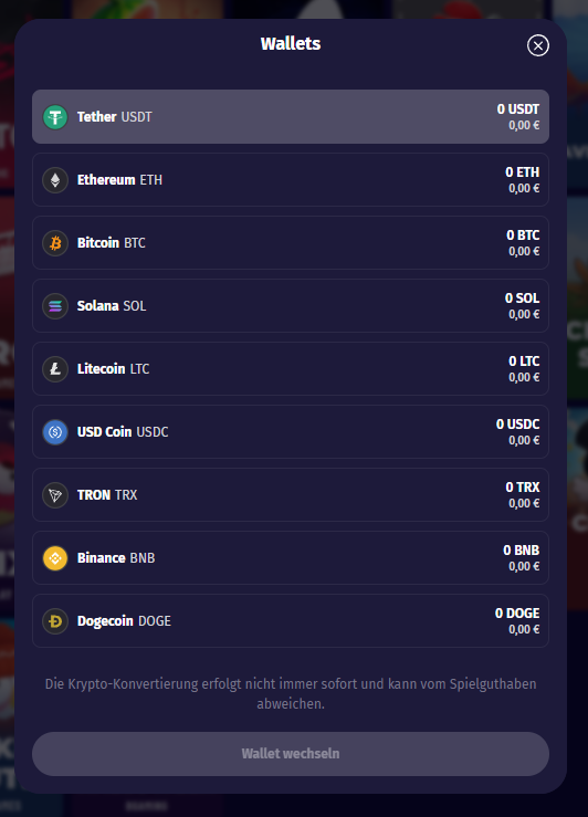 HyperLucky Wallet Krypto Guthaben