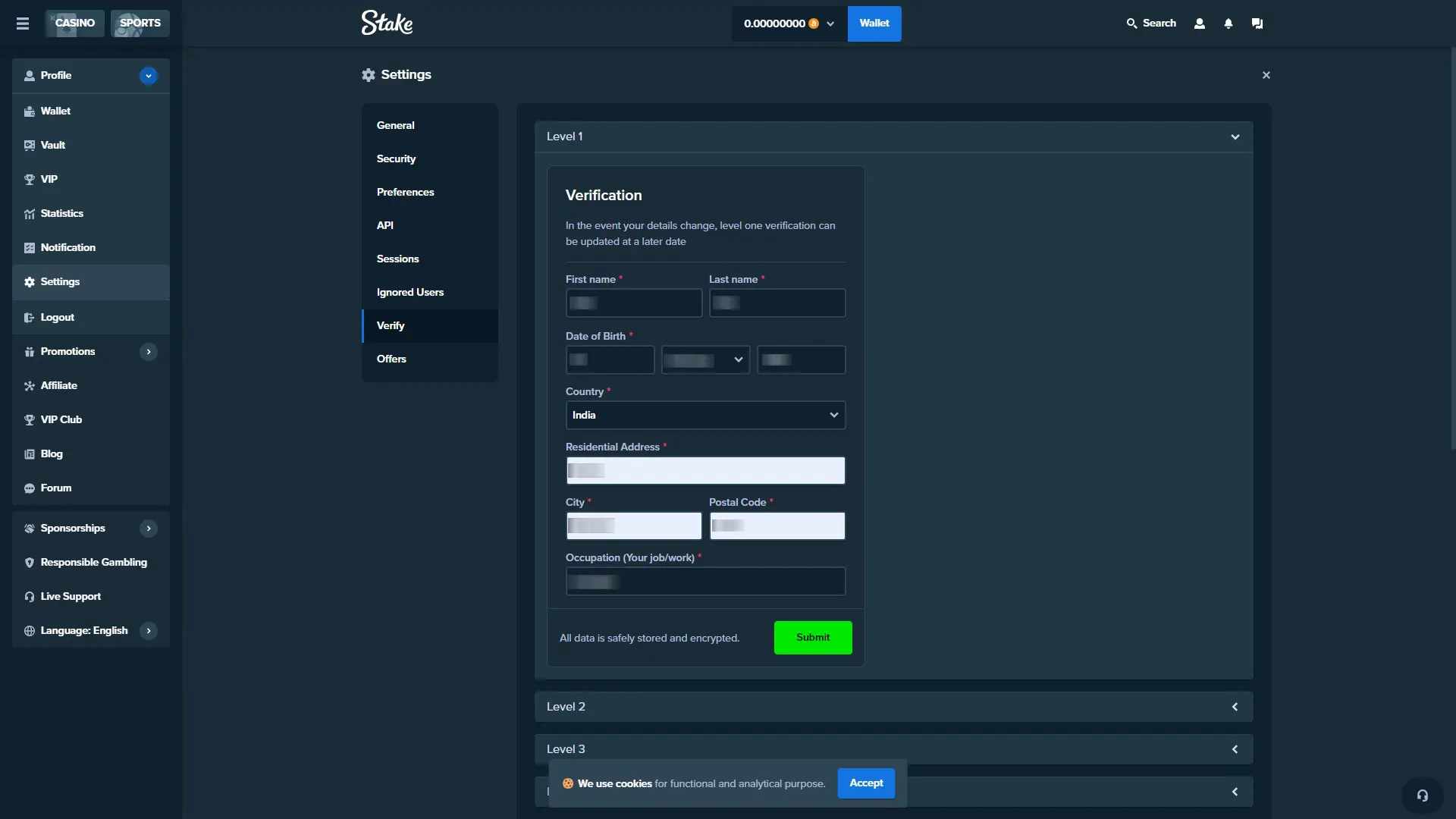 Stake Verifizierungsprozess